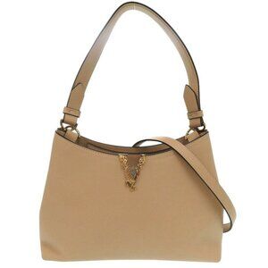 VERSACE Beige Leather Shoulder Bag